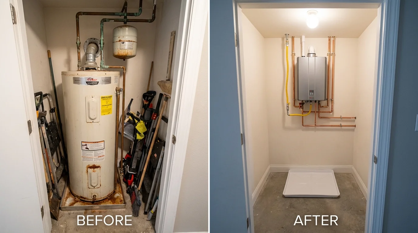 Tank water heater versus wall-mounted tankless unit comparison for Pocahontas, AR homeowners
